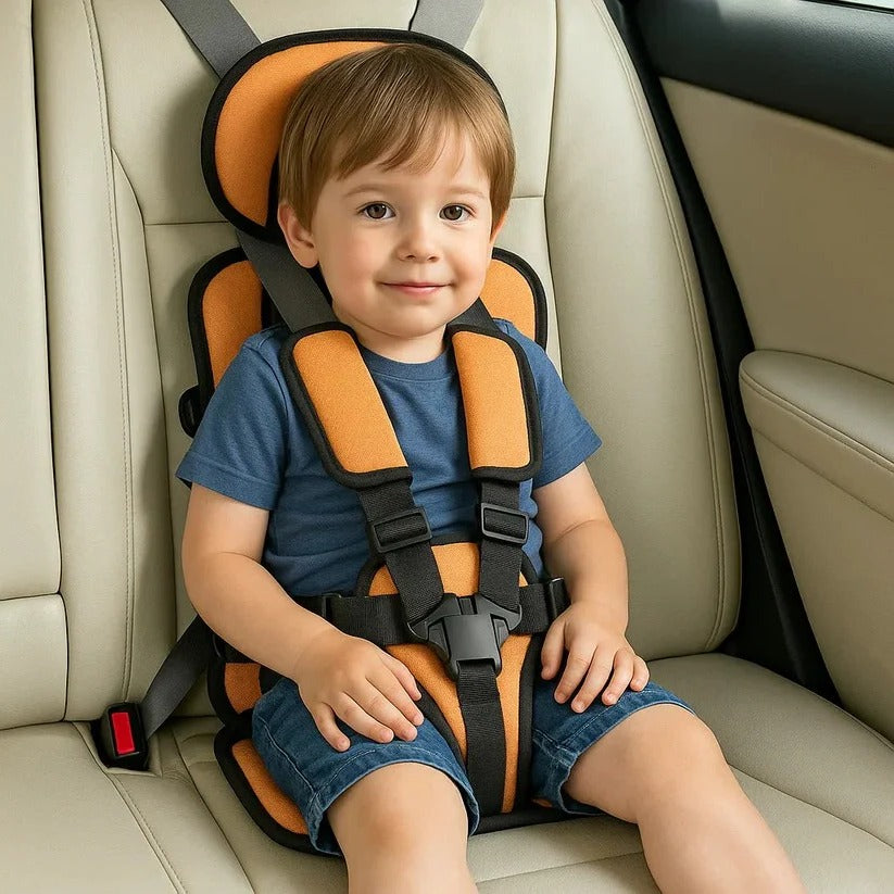 Opvouwbare Kinderzitje Reisstoeltje Zwart met Vijfpuntsgordel | Compact voor Taxi Mietwagen en Vakantie Onderweg met Kinderen