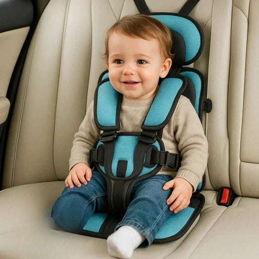 Opvouwbare Kinderzitje Reisstoeltje Zwart met Vijfpuntsgordel | Compact voor Taxi Mietwagen en Vakantie Onderweg met Kinderen