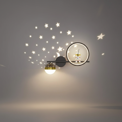 Wandlamp Kinderkamer Astronaut LED Goud Sterren Maan Nachtlamp Jongens Meisjes Babykamer Wandlicht Ruimtevaart Sfeerlamp