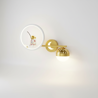 Wandlamp Kinderkamer Astronaut LED Goud Sterren Maan Nachtlamp Jongens Meisjes Babykamer Wandlicht Ruimtevaart Sfeerlamp