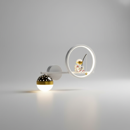 Wandlamp Kinderkamer Astronaut LED Goud Sterren Maan Nachtlamp Jongens Meisjes Babykamer Wandlicht Ruimtevaart Sfeerlamp