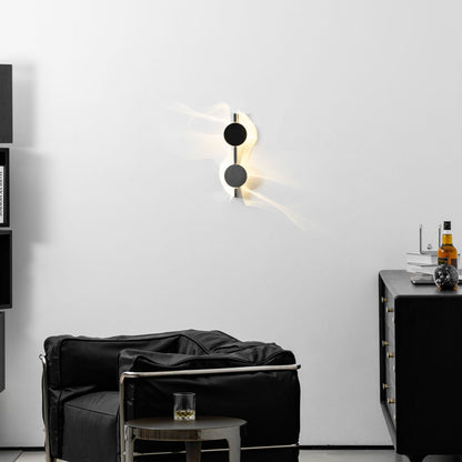 Kinetic Shadow Wandlamp Sculptuur met Verchroomde Schaduwprojectie