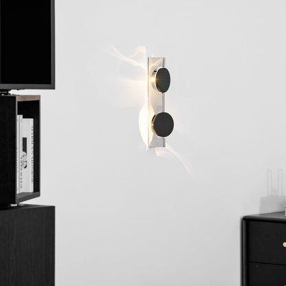 Kinetic Shadow Wandlamp Sculptuur met Verchroomde Schaduwprojectie