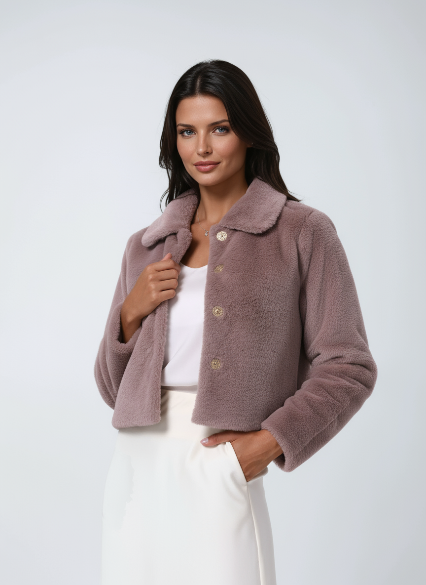 Kira Dames Winterjas | Zachte Faux Fur, Boxy Silhouet 3