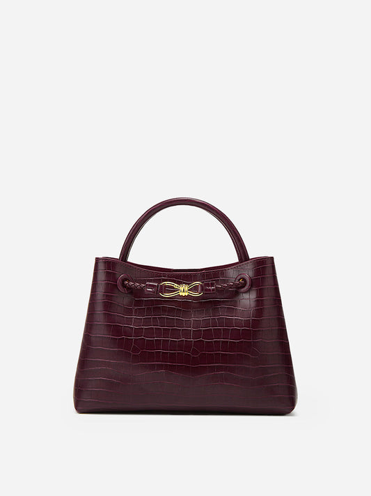 Rode Handtas Croco Look met Goudkleurige Sluiting Luxe Design - StudioMarella