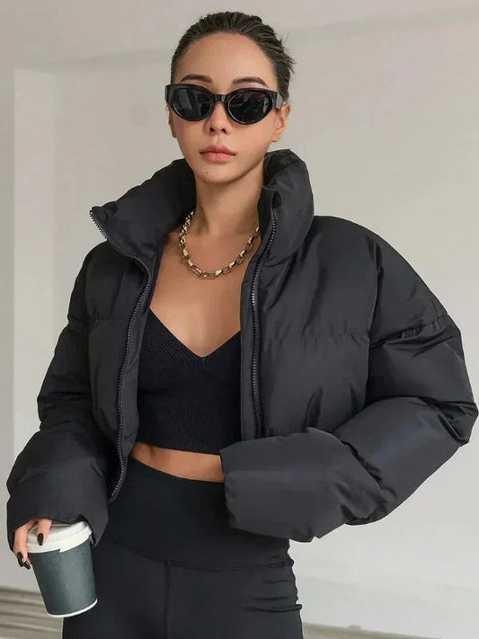 Dames Pufferjas Kort Met Ritssluiting Warm Winterjack - StudioMarella