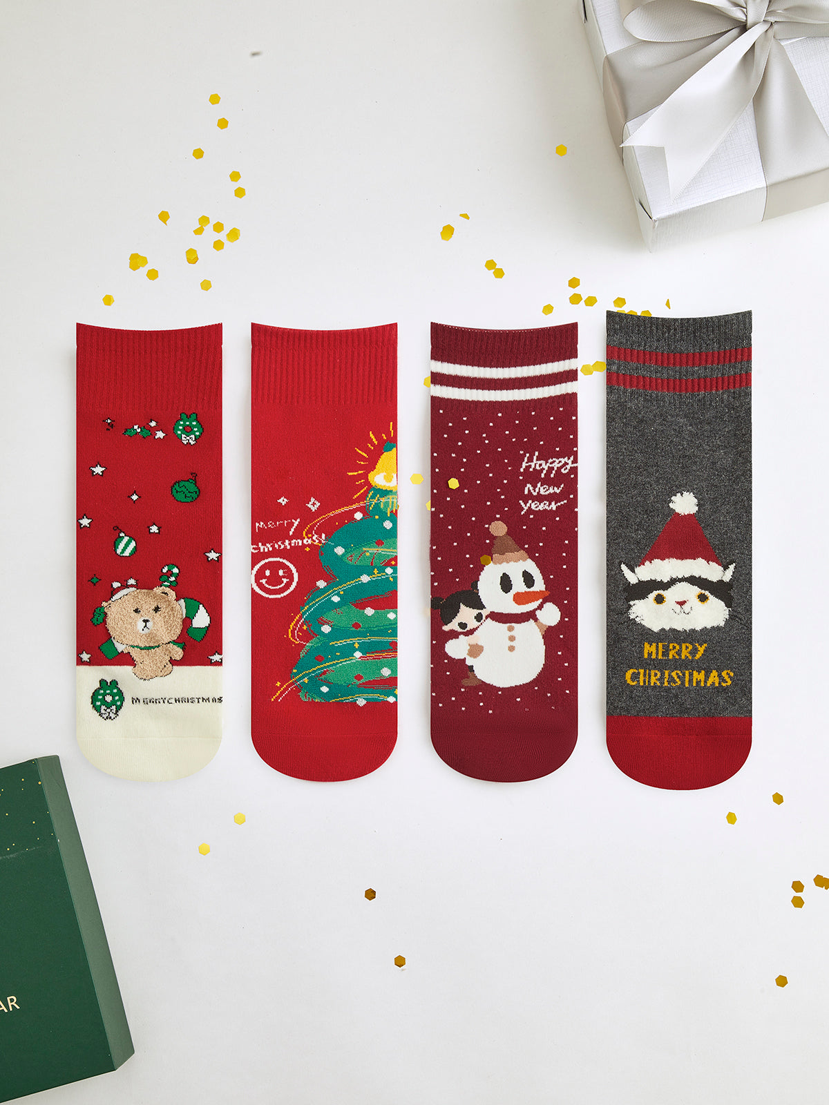 Kerst Sokken Set - Comfortabele Feestelijke Sokken voor Kerst - StudioMarella