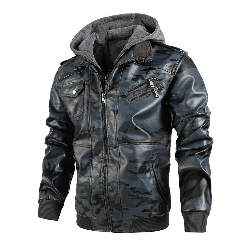 Kivits | Comfortabel leren jack met capuchon 7