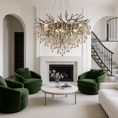 Zwarte kroonluchter raindrop aluminium kristal 60-120 cm woonkamer eetkamer luxe verlichting grote ruimte design
