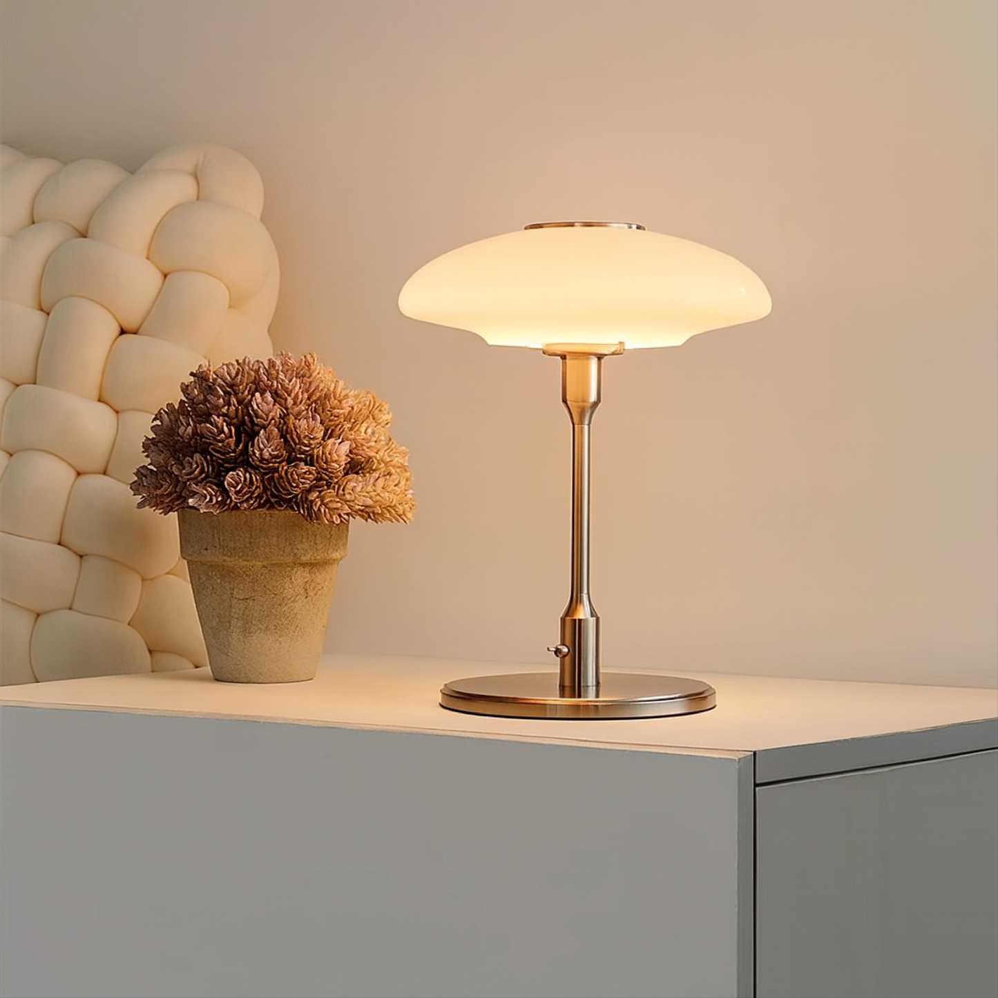 Zweedse design tafellamp metaal glas Ø30cm warm wit nachtkastje studeerkamer Scandinavisch minimalisme E14 LED verlichting modern design