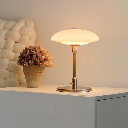 Zweedse design tafellamp metaal glas Ø30cm warm wit nachtkastje studeerkamer Scandinavisch minimalisme E14 LED verlichting modern design