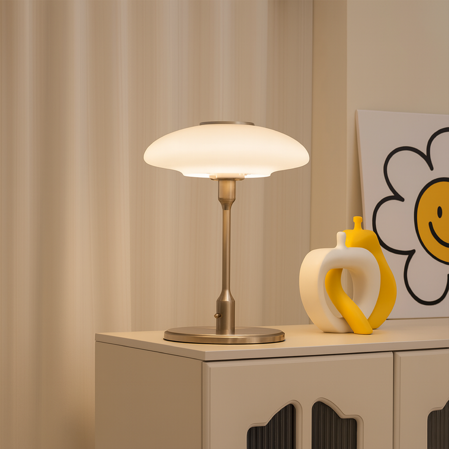 Zweedse design tafellamp metaal glas Ø30cm warm wit nachtkastje studeerkamer Scandinavisch minimalisme E14 LED verlichting modern design