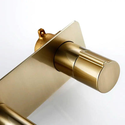Wandgemonteerde Wastafelmengkraan – Twee Hefbomen – Goud