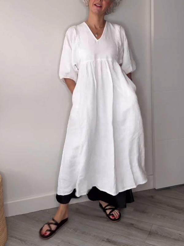 Klara | Abito midi con scollo a V e design elegante 2