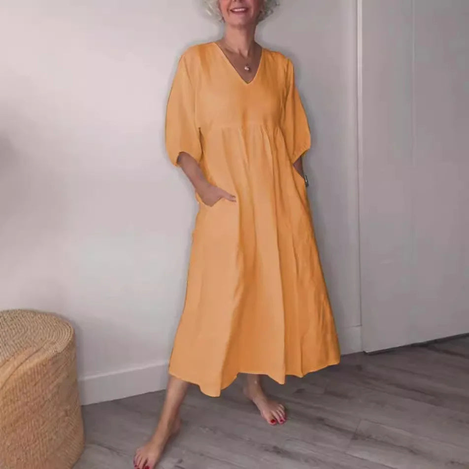 Klara | Abito midi con scollo a V e design elegante 6