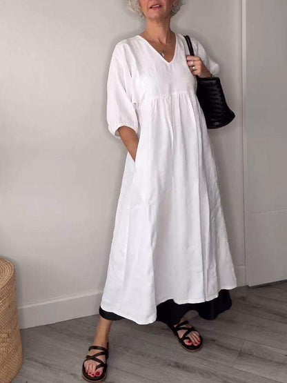 Klara | V-hals & Elegant Ontwerp Midi Jurk 3