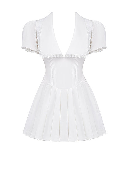 Klassieke Minirok Jurk met V-hals Geplisseerd Elegance