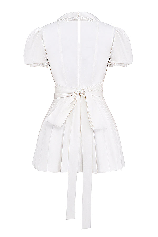 Klassieke Minirok Jurk met V-hals Geplisseerd Elegance