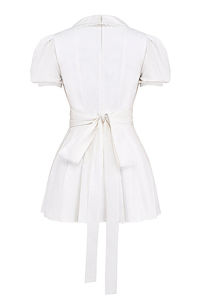 Klassieke Minirok Jurk met V-hals Geplisseerd Elegance