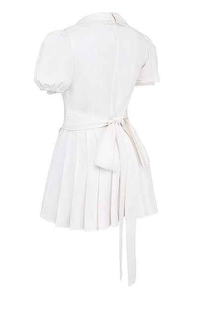Klassieke Minirok Jurk met V-hals Geplisseerd Elegance