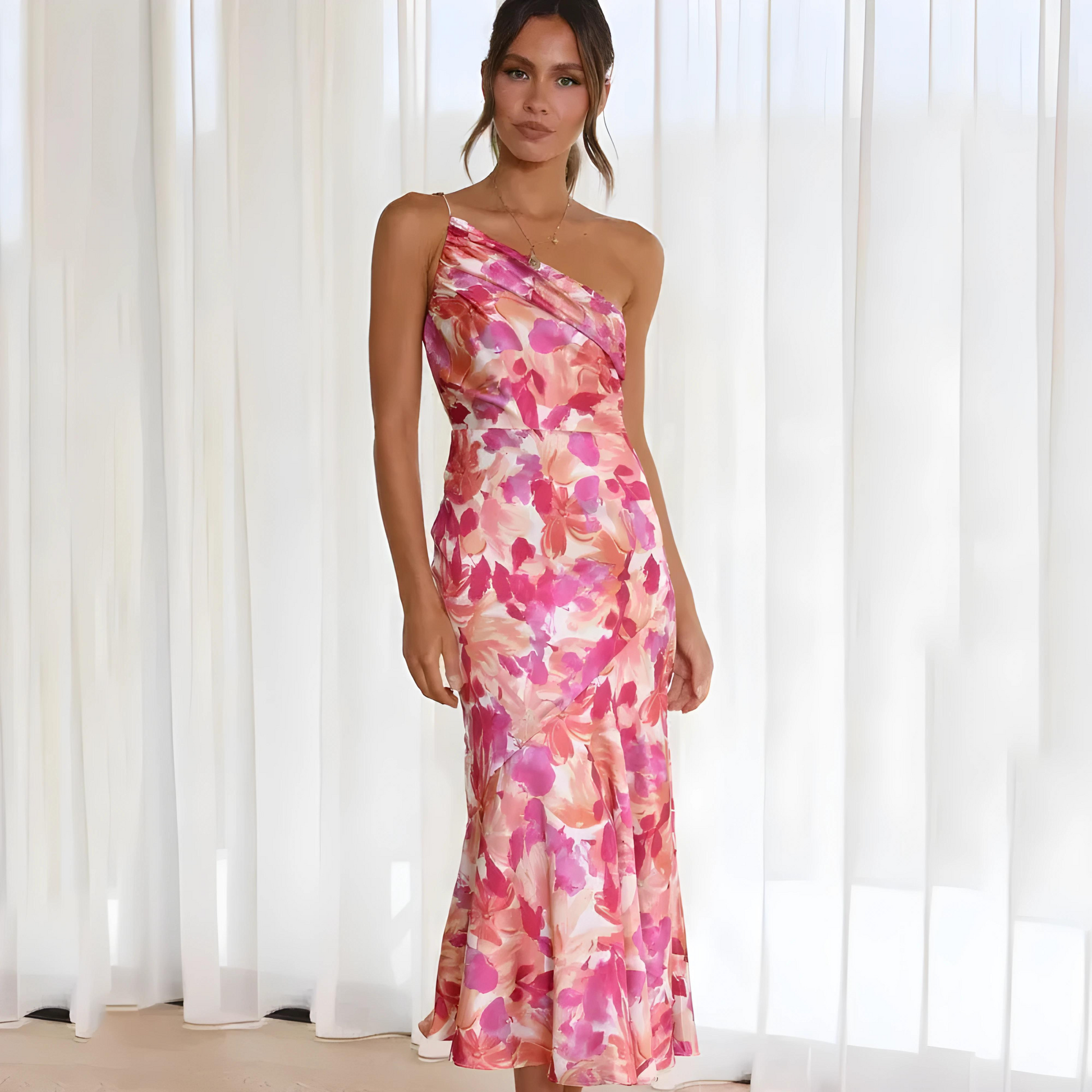 Zomerjurk Bloemenprint Vrouwelijk Elegant Model - StudioMarella