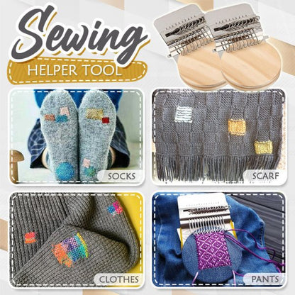 Handweefraampje voor Kledingsherstel Stopwerk Textielreparatie Mini Weeftool Creatieve Handwerken Duurzaam Upcycling Geen Naaimachine Nodig