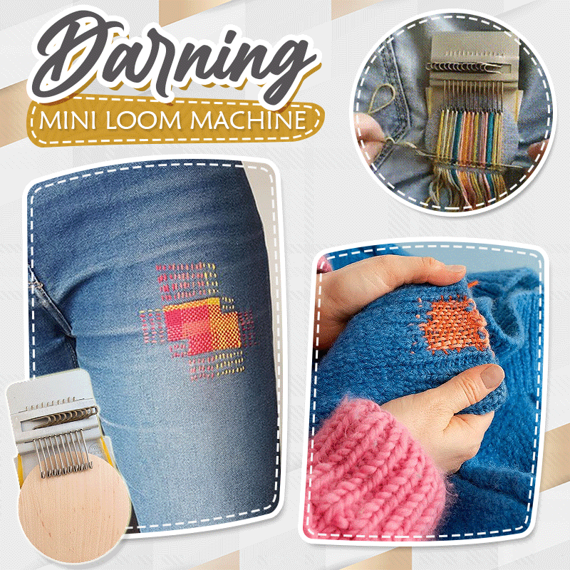 Handweefraampje voor Kledingsherstel Stopwerk Textielreparatie Mini Weeftool Creatieve Handwerken Duurzaam Upcycling Geen Naaimachine Nodig