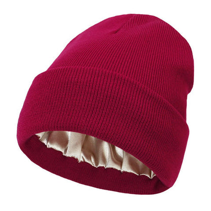 Zijden Wintermuts Dames Wol Voering Haarbescherming Ademend Windbestendig Warm Winteraccessoire Mode