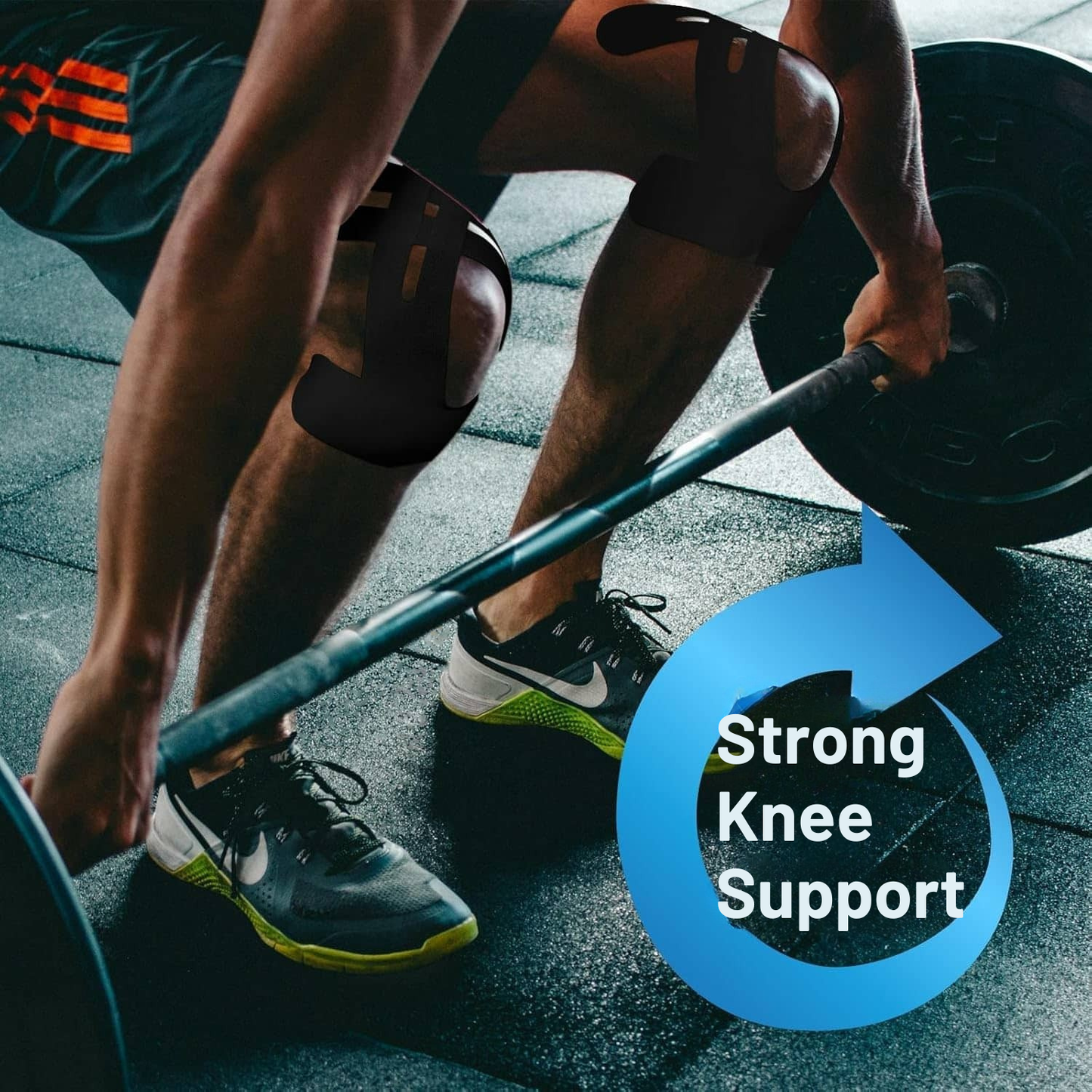 Kniebandage Voorgeknipte Kinesio Tape Zwart Sport Knieondersteuning | Flexibel Ademend Waterdicht