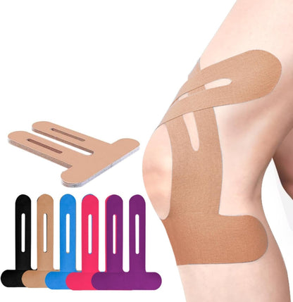 Kniebandage Voorgeknipte Kinesio Tape Zwart Sport Knieondersteuning | Flexibel Ademend Waterdicht
