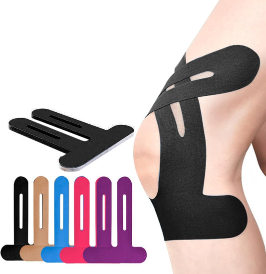 Kniebandage Voorgeknipte Kinesio Tape Zwart Sport Knieondersteuning | Flexibel Ademend Waterdicht