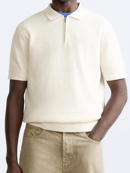 Mannen Polo Rits Gebreid Elegante Look