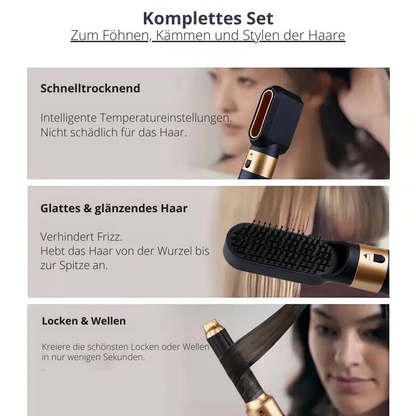 Haarstyler 5-in-1 1000W Ionen-Technologie Multifunctioneel Föhnen Stylen Krullen