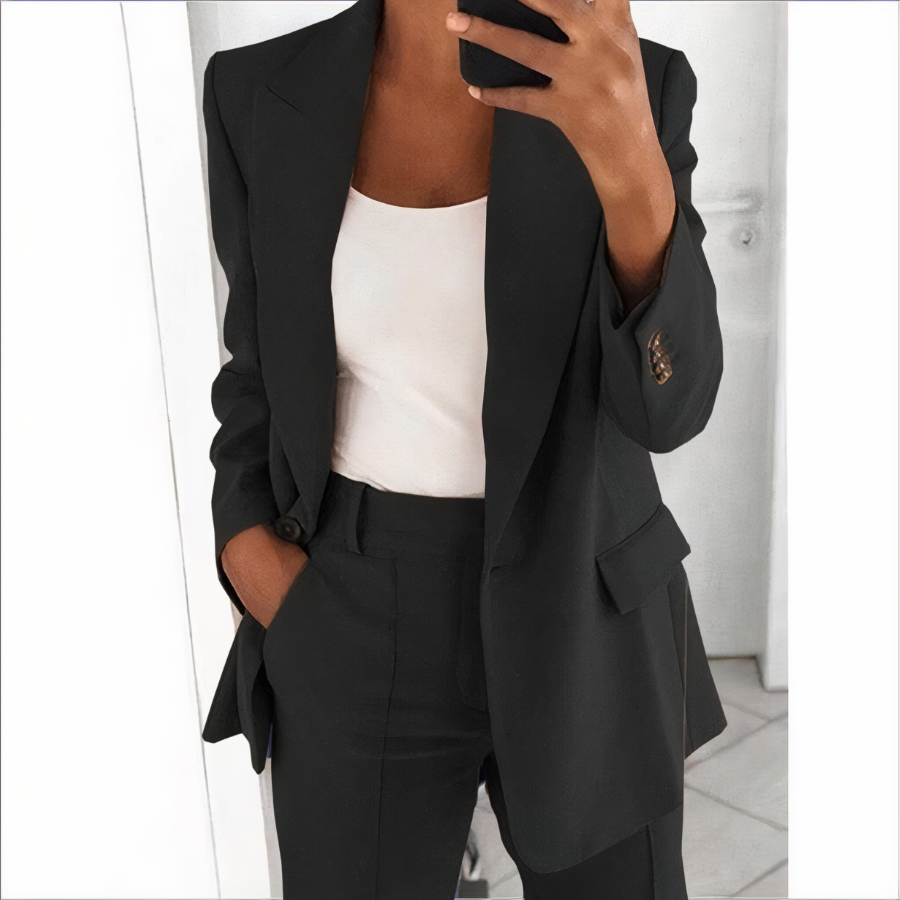 Dames Blazer Broek Set Kantoorkleding Trendy Zakelijk