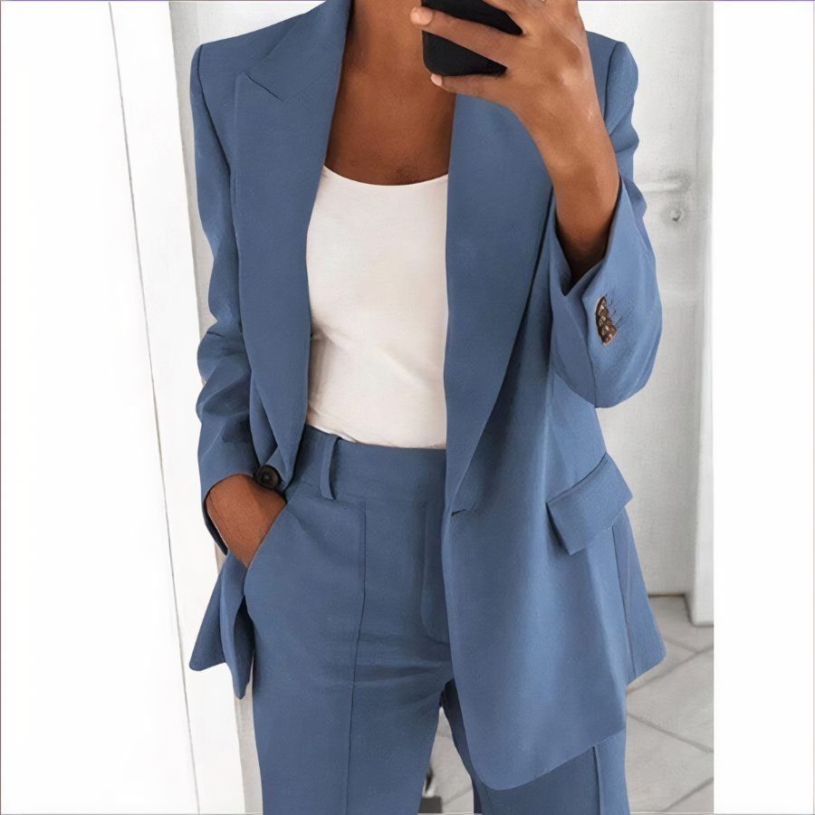 Dames Blazer Broek Set Kantoorkleding Trendy Zakelijk