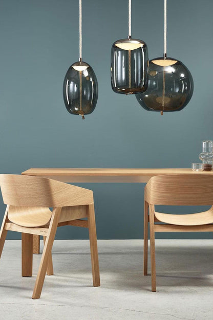 Handgeblazen Glazen Hanglamp Modern Design – Glas en Metaal – Instelbare Kabel 150cm – Geïntegreerde LED – 4 Modellen & Kleuropties