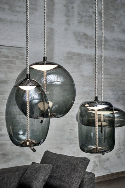 Handgeblazen Glazen Hanglamp Modern Design – Glas en Metaal – Instelbare Kabel 150cm – Geïntegreerde LED – 4 Modellen & Kleuropties