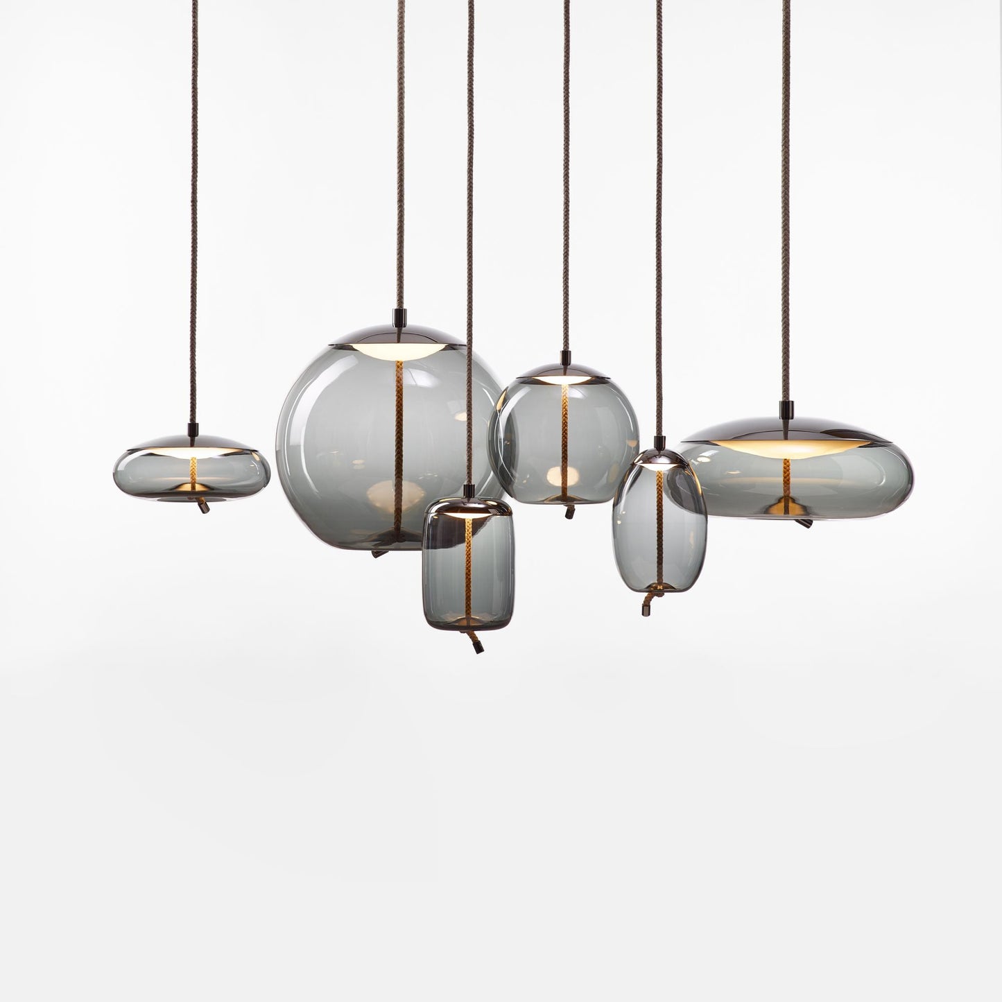 Handgeblazen Glazen Hanglamp Modern Design – Glas en Metaal – Instelbare Kabel 150cm – Geïntegreerde LED – 4 Modellen & Kleuropties
