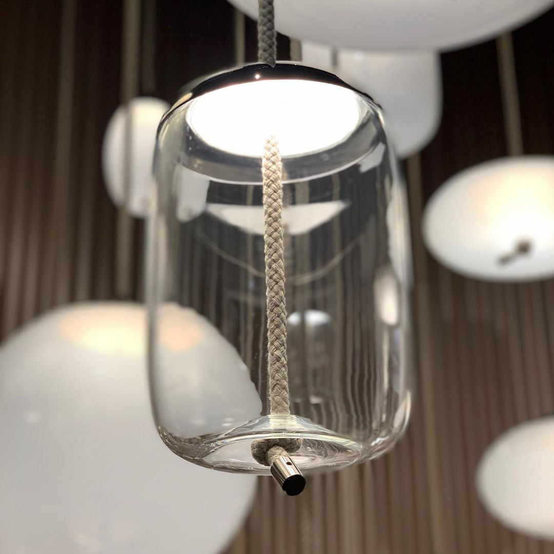 Handgeblazen Glazen Hanglamp Modern Design – Glas en Metaal – Instelbare Kabel 150cm – Geïntegreerde LED – 4 Modellen & Kleuropties