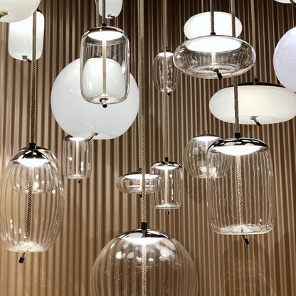 Handgeblazen Glazen Hanglamp Modern Design – Glas en Metaal – Instelbare Kabel 150cm – Geïntegreerde LED – 4 Modellen & Kleuropties