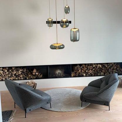 Handgeblazen Glazen Hanglamp Modern Design – Glas en Metaal – Instelbare Kabel 150cm – Geïntegreerde LED – 4 Modellen & Kleuropties
