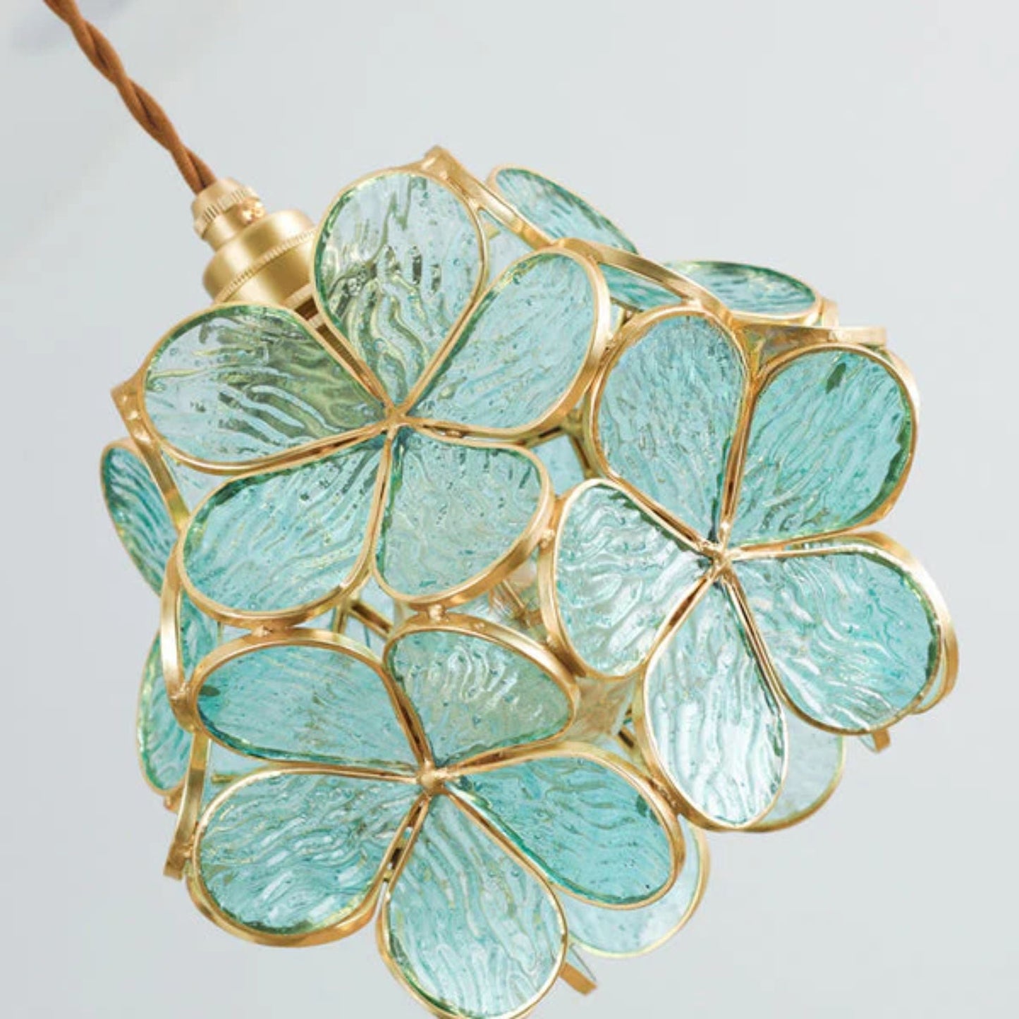 Floyem Flower Hanglamp Glas Messing Goud E27 Eettafel Slaapkamer Vintage Design Hanglamp Bloemvorm