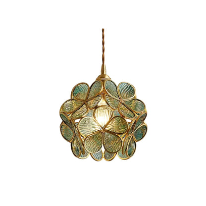 Floyem Flower Hanglamp Glas Messing Goud E27 Eettafel Slaapkamer Vintage Design Hanglamp Bloemvorm