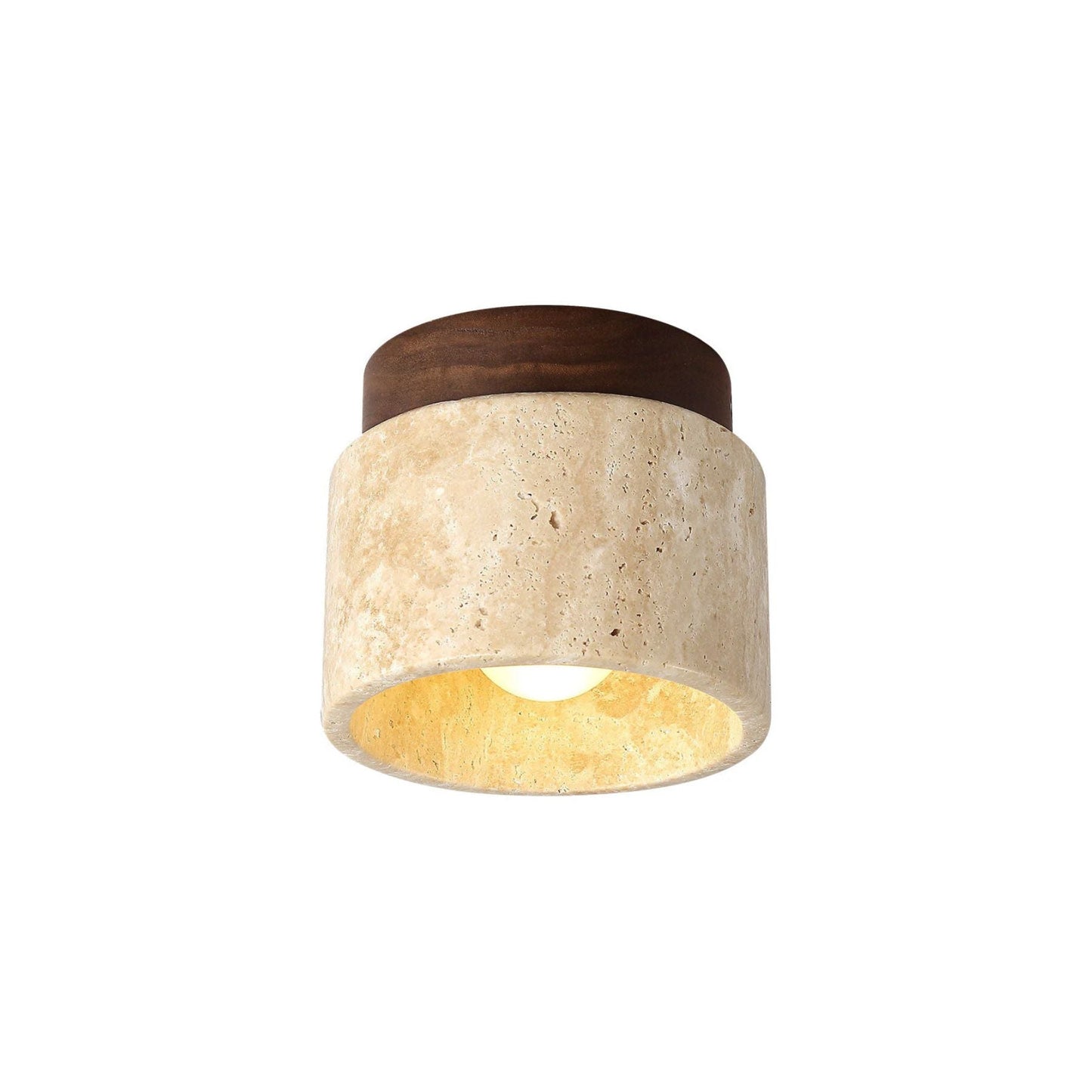 Cilestic Plafondlamp Travertin Hout E27/E26 Beige Hal Slaapkamer Woonkamer Scandinavisch Modern Design Natuurlijke Plafondverlichting