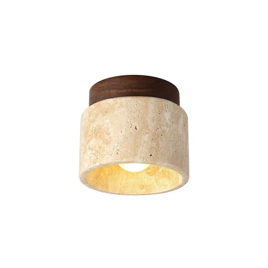 Cilestic Plafondlamp Travertin Hout E27/E26 Beige Hal Slaapkamer Woonkamer Scandinavisch Modern Design Natuurlijke Plafondverlichting