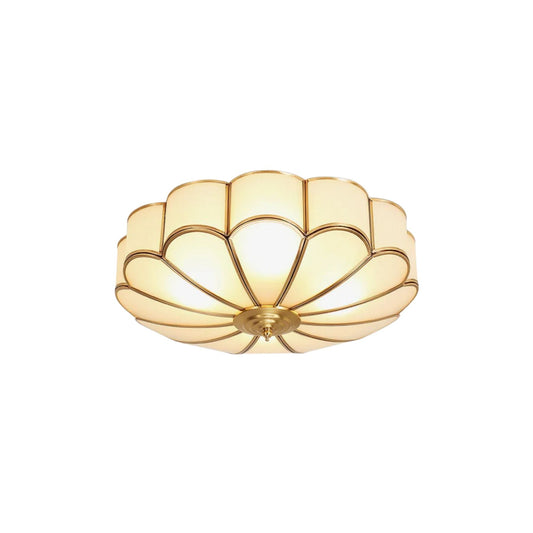 Plafondlamp Glas Messing Goud Rond Klassiek Woonkamer Hal Eetkamer Vintage Design Verlichting Diffuus Licht