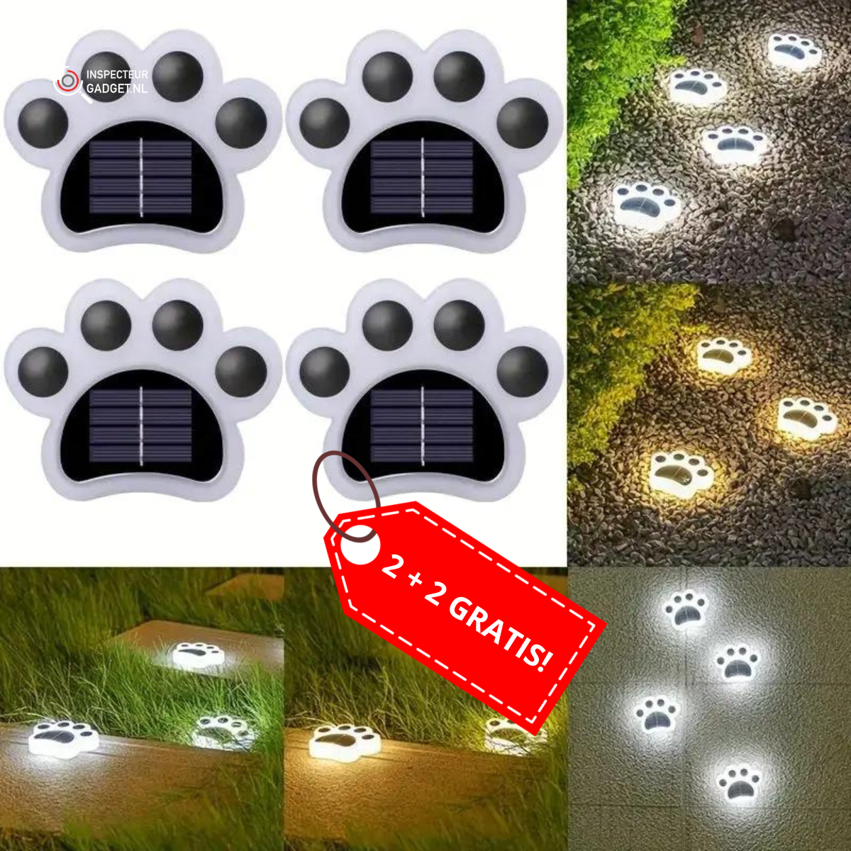 Tuinspot op Zonne-energie LED Grondspot met Automatische Sensor voor Oprit Tuin & Terras