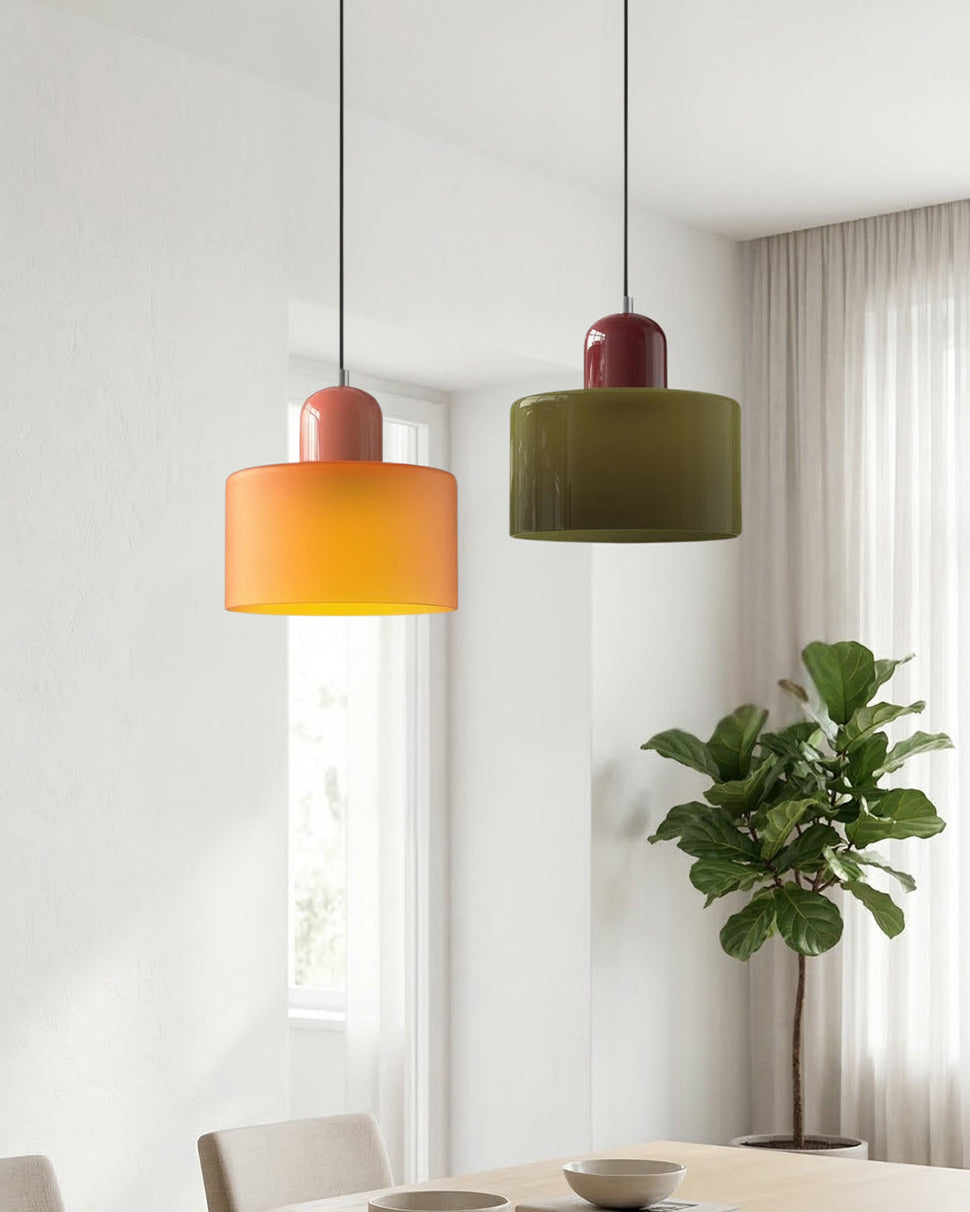 KORA Glazen Hanglamp | Bauhaus-Design Geometrisch Licht | Verstelbaar | E27 | Scandinavisch Interieur Verlichting