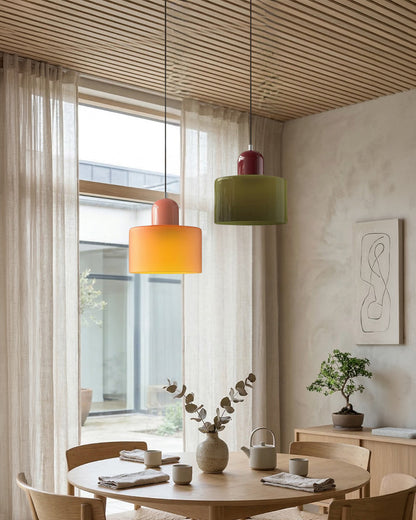 KORA Glazen Hanglamp | Bauhaus-Design Geometrisch Licht | Verstelbaar | E27 | Scandinavisch Interieur Verlichting
