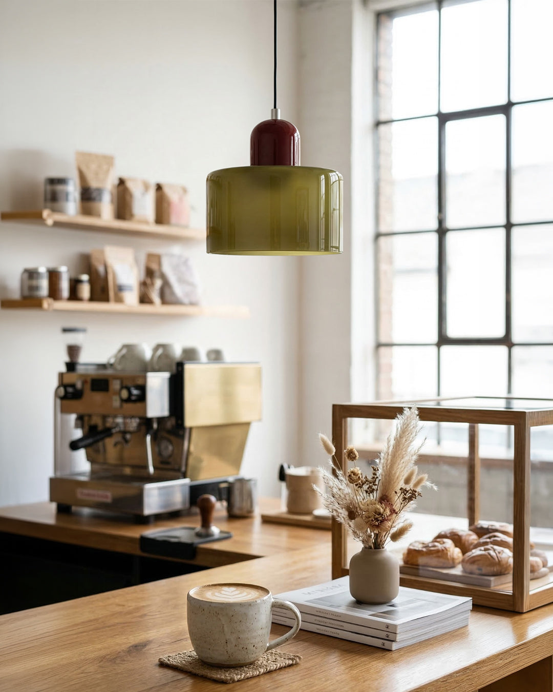 KORA Glazen Hanglamp | Bauhaus-Design Geometrisch Licht | Verstelbaar | E27 | Scandinavisch Interieur Verlichting